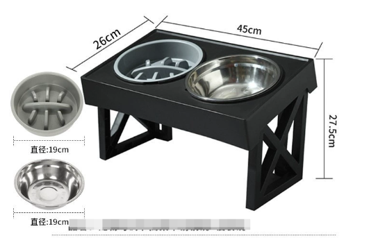Adjustable Elevated Slow-Feed Dog Bowl