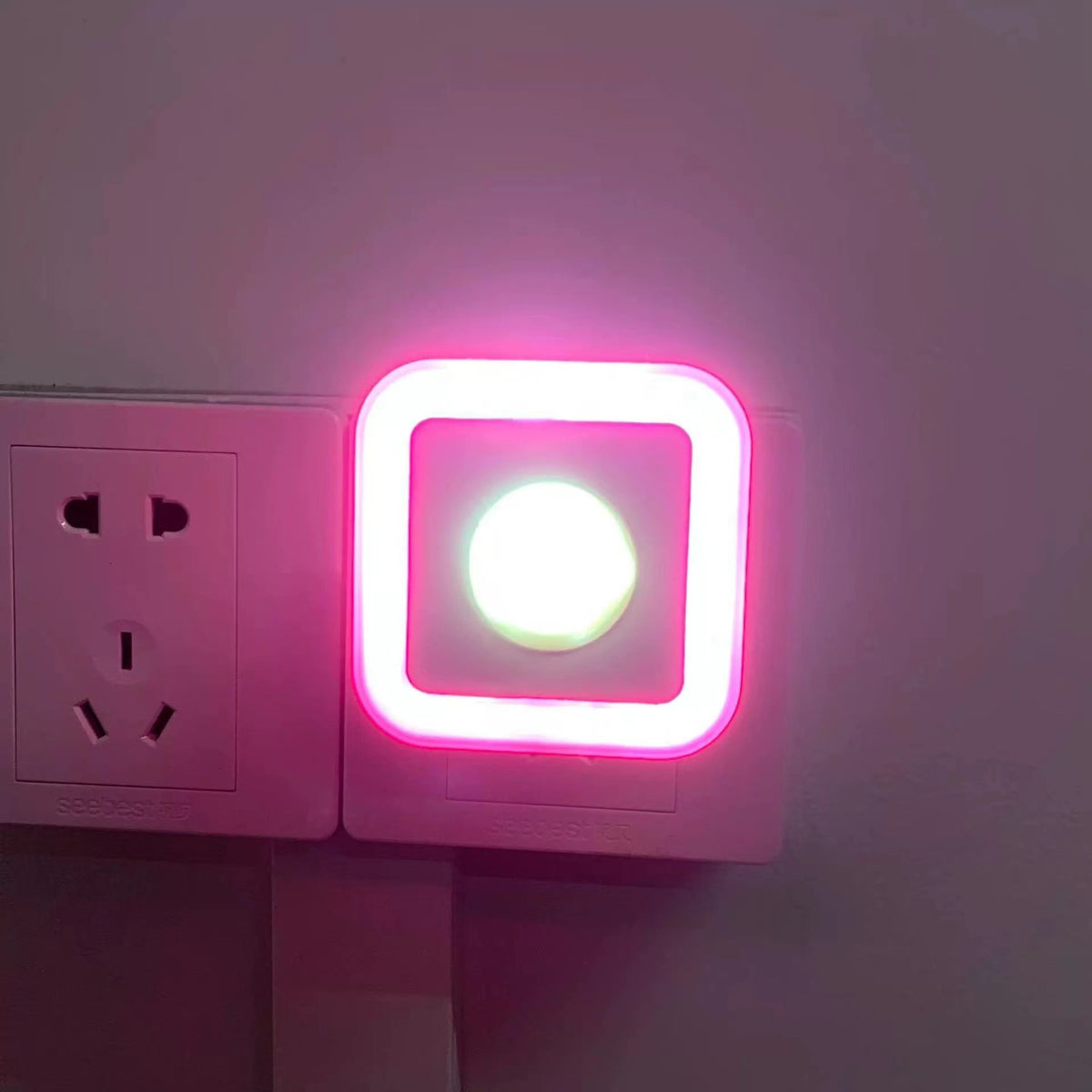 Square Light Control Night Lamp - Creative Plug-in Design